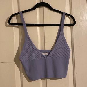 blue cropped zara shirt